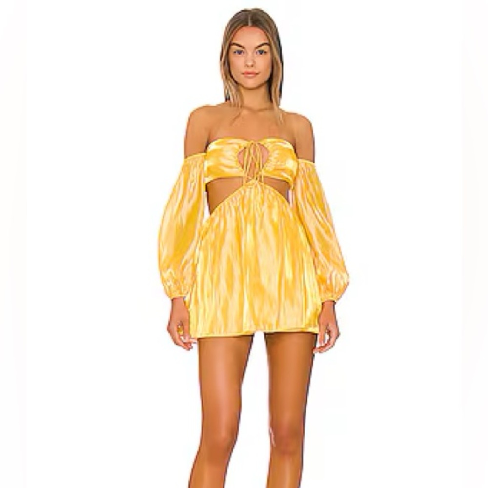 MORE TO COME Revolve Nadia Off Shoulder Dress in Yellow